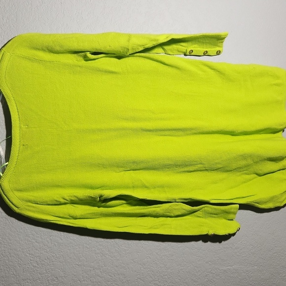 Joseph A. Vibrant Green Sweater waffle Knit size M - Picture 3 of 7